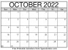 October Calendar 2022