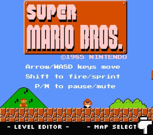 Full Screen Mario é uma versão online de Super Mario Bros. criada