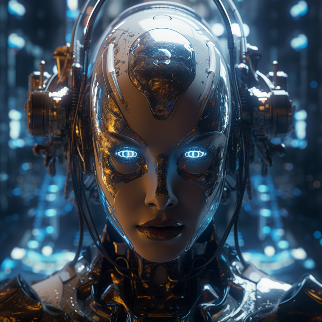 intricate robotic girl U3