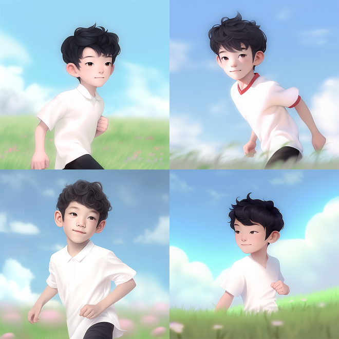 cute boy running