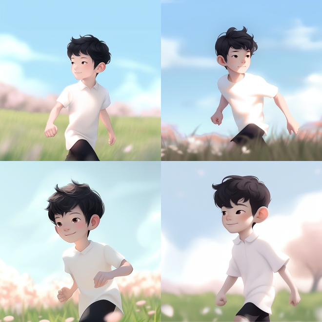 cute boy running