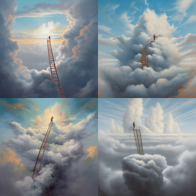ladder above the clouds
