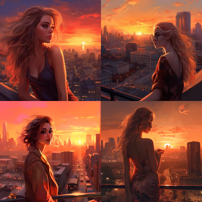 a sunset girl