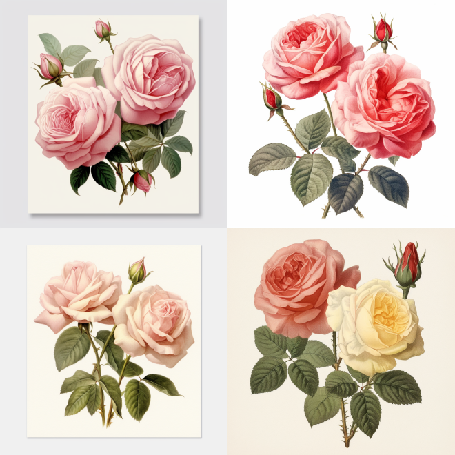玫瑰十九世纪插图