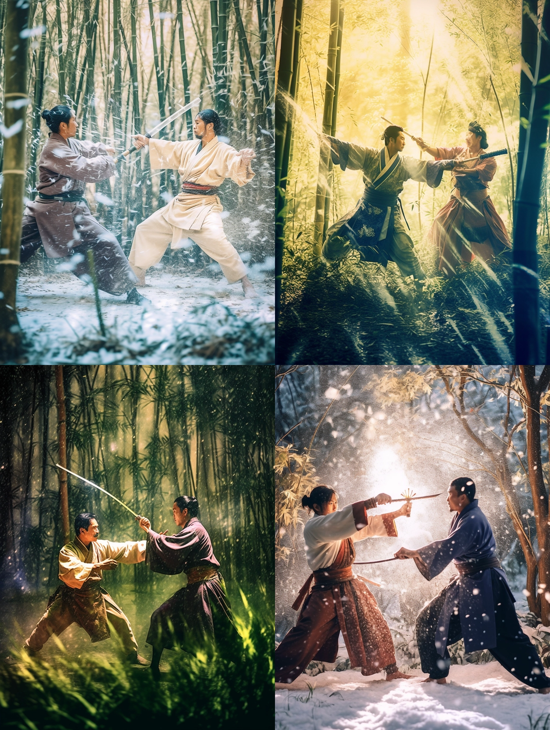 fighting with sword